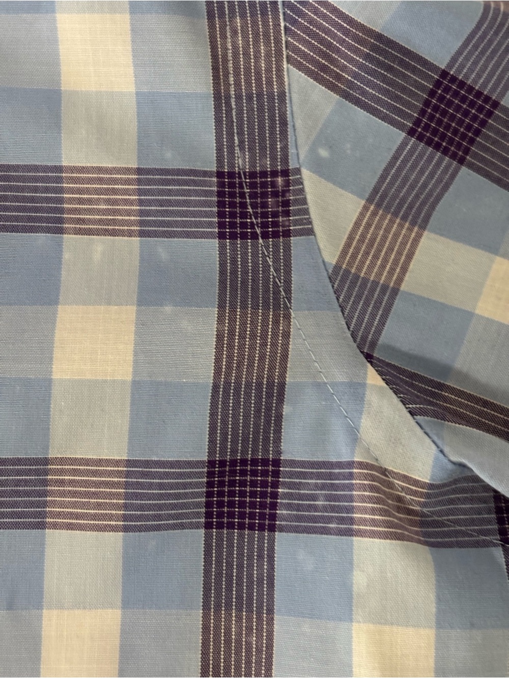Egara Non-Iron Slim Fit Men’s Plaid Button-Down Shirt - Purple & BlueM 32/33 - Picture 3 of 3